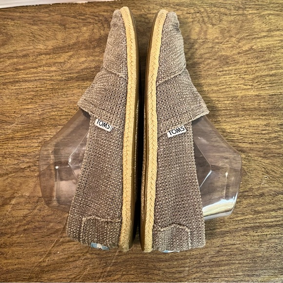 Toms Taupe Brown Perforated Slip On Flats Size 9 - Picture 6 of 11